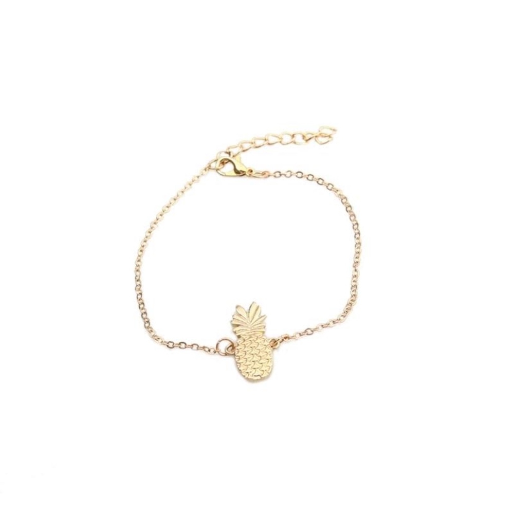 GOLDEN PINEAPPLE PRINCESS ANKLE BRACELET - Picture 2 of 4